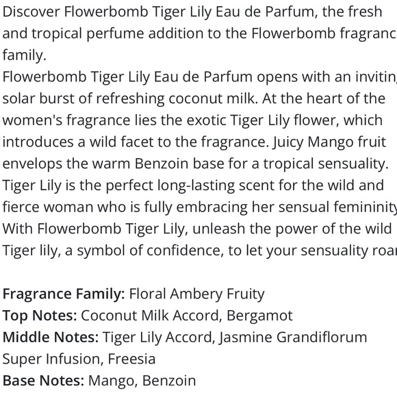 Flowerbomb Tiger Lily Eau de Parfum 3.4 oz Used a few times! I don’t like it. - Picture 9 of 9